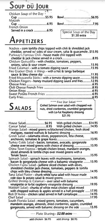 menu